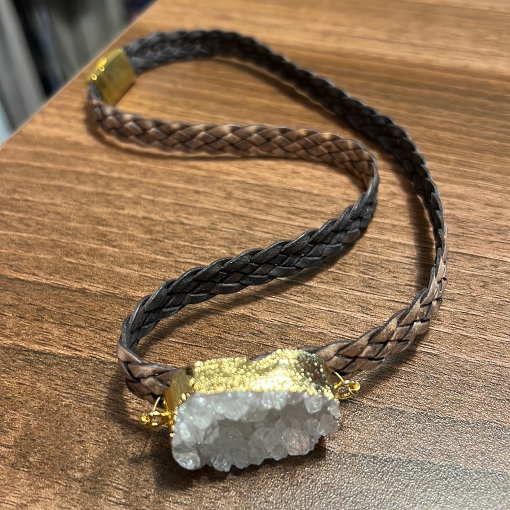 Brown crystal wrapped bracelet
